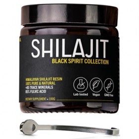 Shilajit de l’Himalaya 100G + Cuillère incluse | Extrait concentré, Pureté maximale, Filtrée 5x | 85% acide fulvique, Haute C