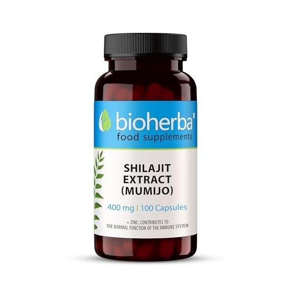 Shilajit – 100 Gélules de 400 mg | Extrait pur de Mumijo de l’Himalaya – par BIOHERBA