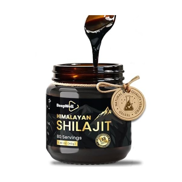 BeepWell Gummies de Shilajit 3000 mg – Complexe 10-en-1 Himalayen avec Acide Fulvique, 85+ Minéraux et Ashwagandha – Bonbons ...