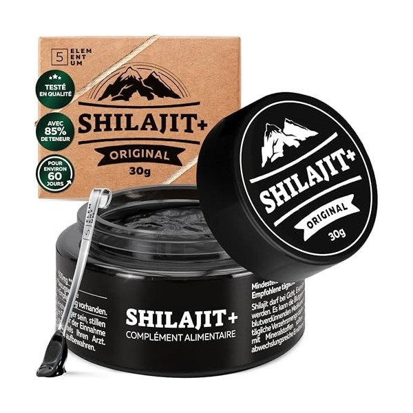 Shilajit Original Himalaya – 90 g 30 g x 3 – 180 jours dapprovisionnement – Shilajit pur Premium hautement dosé à partir d Sh...