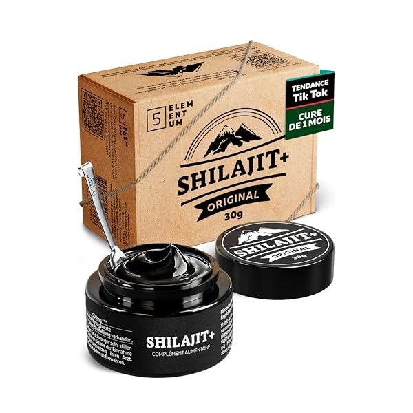 Shilajit Original Himalaya – 90 g 30 g x 3 – 180 jours dapprovisionnement – Shilajit pur Premium hautement dosé à partir d Sh...