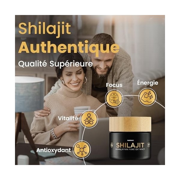 SHILAJIT PURE en Résine - EXTRA Concentré | Shilajit Himalaya Bio de Qualité Française | Action COMPLÈTE - 100% Pur, Puissant