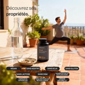 Shilajit Pur Himalaya 1300 mg Équiv. 45000 mg par Jour - 60 % Acide Fulvique, 12 % Humique - Vitamines B6, B9, B12-120 Gélu