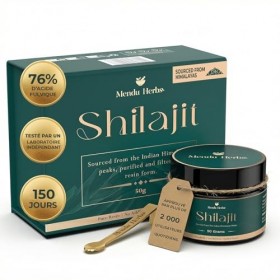 Mendu Herbs Shilajit Pure Resin 50 g – Résine de Shilajit de l’Himalaya 100% authentique – Approvisionnement pour 3 mois – Ri...