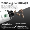 Shilajit 40.000 mg extrait 20:1 - Gélules Himalaya originales contenant 50% dacide fulvique et 12% dacide humique – 180 g