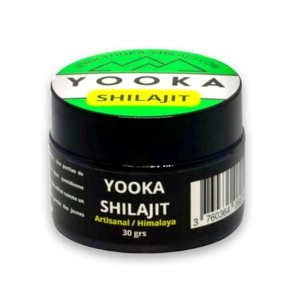 YOOKA Shilajit RESINE 30G naturelle ARTISANALE OR pure. 70% ACIDE FULVIQUE, test en laboratoire garantissant +85 minéraux, 12