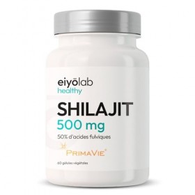 Shilajit Breveté PRIMAVIE® | Extrait Pur en Gélules | Immunité, Musculation et Articulations | Riche en Acide Fulvique 50% 