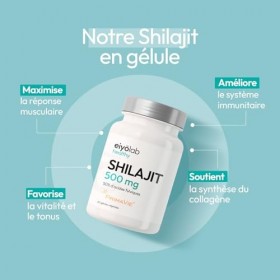 Shilajit Breveté PRIMAVIE® | Extrait Pur en Gélules | Immunité, Musculation et Articulations | Riche en Acide Fulvique 50% 