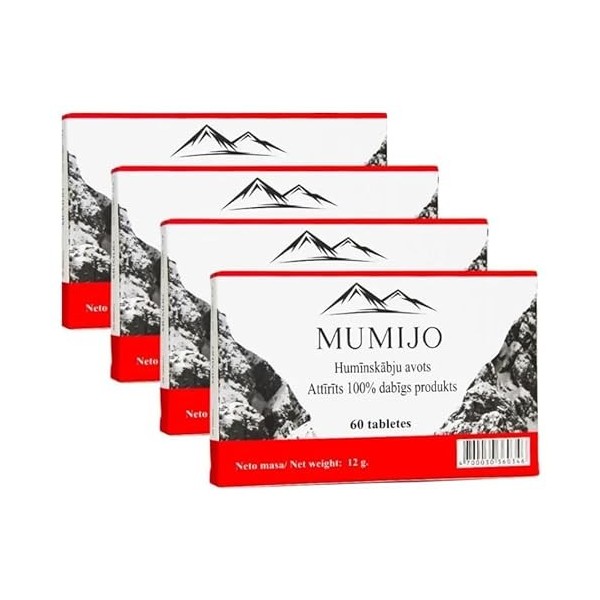 Shilajit Pure Mumijo Altai Baume de Montagne 4 x 60 comprimés Haute Qualité Mumio Mumie Shilajit Мими Миие