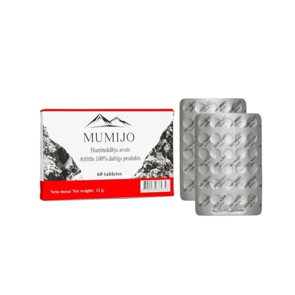 Shilajit Pure Mumijo Altai Baume de Montagne 4 x 60 comprimés Haute Qualité Mumio Mumie Shilajit Мими Миие