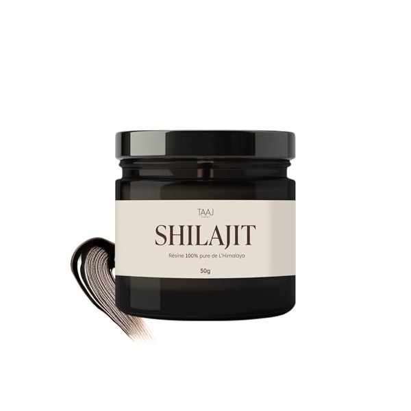 TAAJ | Shilajit en résine | Pur de lHimalaya, 100% naturel | 70% dacides fulviques | + 85 minéraux et oligo-éléments | Anti