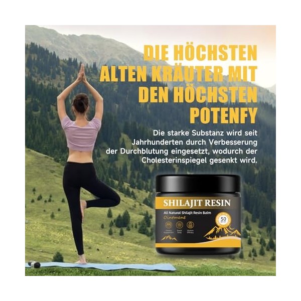 Résine Shilajit - Pouvoir maximal - Résine de shilajit organique naturelle en plus de 85 oligo-éléments - Qualité dorée - Shi