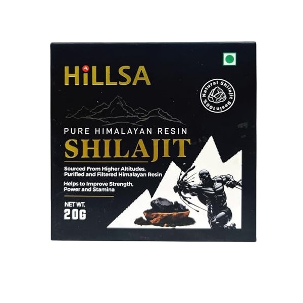 HILLSA Shilajit original 100 % naturel de lHimalaya pour homme et femme testé avec plus de 85 micronéraux et acide fulvique 