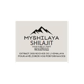 Myshilaya Shilajit -75% Acide Fulvique - Résine de Shilajit de l’Himalaya 30g - Qualité Or avec Doseur en Bois - Naturel Rich