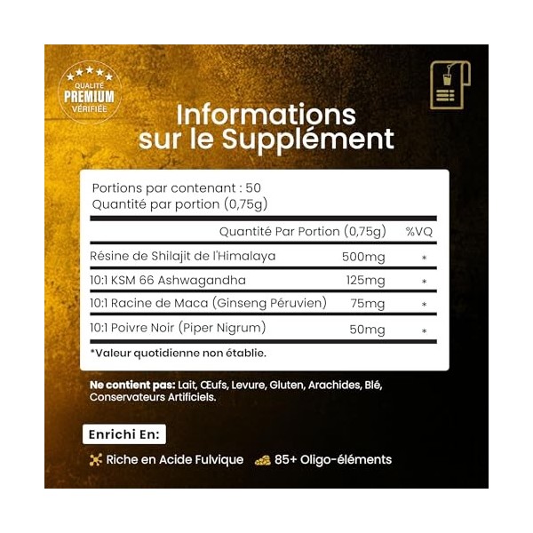 BeepWell Natürliches Himalaya Shilajit Harz – Reich an Fulvinsäure & Spurenelementen – Mit Ashwagandha & Schwarzem Pfeffer – 