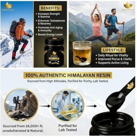 54 g de résine de Shilajit – Pure Himalaya, séchée au soleil et testée en laboratoire | Riche en acide fulvique et humique 85
