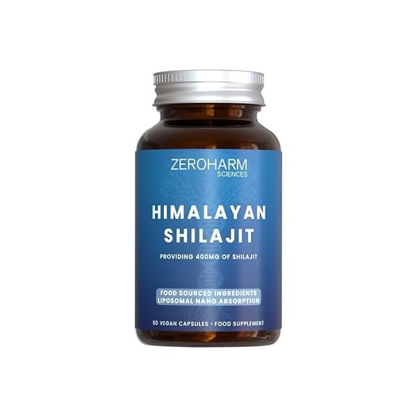 ZEROHARM Shilajit de lHimalaya avec Ashwagandha, Safed Musli et Gokshura – Mélange ayurvédique pour lénergie, lendurance e