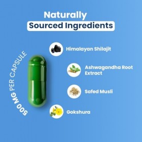 ZEROHARM Shilajit de lHimalaya avec Ashwagandha, Safed Musli et Gokshura – Mélange ayurvédique pour lénergie, lendurance e