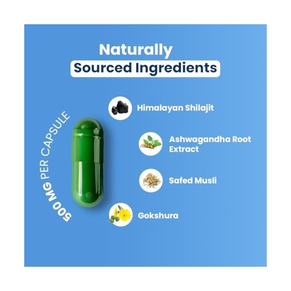 ZEROHARM Shilajit de lHimalaya avec Ashwagandha, Safed Musli et Gokshura – Mélange ayurvédique pour lénergie, lendurance e