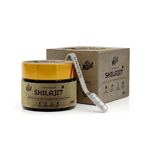 Edel Living Shilajit Original Hhimalaya Boîte en aluminium bio 30 g de résine séchée au soleil Shilajit pur de lHimalayan po