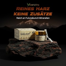 Edel Living Shilajit Original Hhimalaya Boîte en aluminium bio 30 g de résine séchée au soleil Shilajit pur de lHimalayan po
