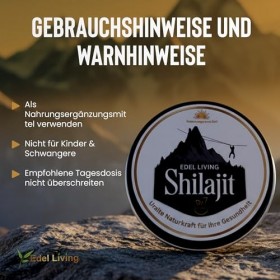 Edel Living Shilajit Original Hhimalaya Boîte en aluminium bio 30 g de résine | Revêtue de Gilgit | Shilajit pur himalayen sé