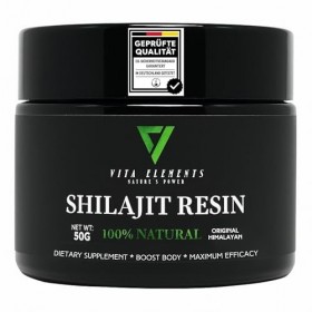Résine Shilajit Himalaya originale 100 % pure végétalienne, sans additifs, testée en laboratoire ESFA en Allemagne, 50 g