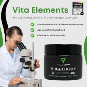 Résine Shilajit Himalaya originale 100 % pure végétalienne, sans additifs, testée en laboratoire ESFA en Allemagne, 50 g