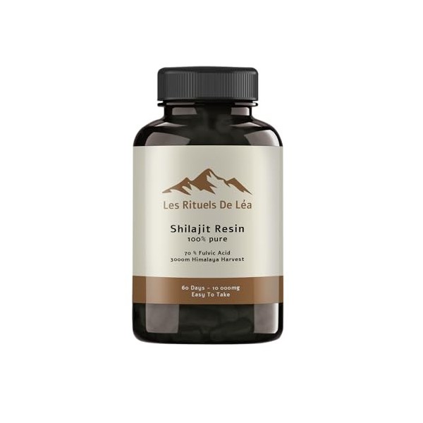Comprimés de shilajit de lHimalaya - Extrait 100 % pur avec 80 % dacide fulvique - 10 000 mg