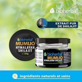 Shilajit Résine 600 mg 20 g par BIOHERBA – Extrait pur de Mumijo avec Chrome | Complément végétal en pâte | Métabolisme & rou...