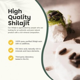 Cupplement – Shilajit 60 capsules – 5% dextrait de résine – Qualité supérieure 500 mg par capsule