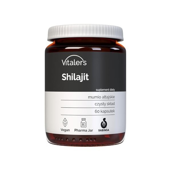 Vitalers Shilajit 400 mg - 60 gélules, Vegan, 2 mois de supplémentation, Sans conservateur, Composition pure Shilajit