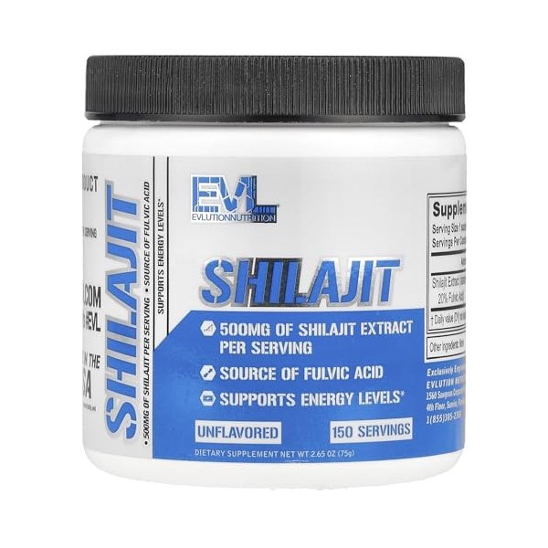 Shilajit, non aromatisé, 75 g, Evlution Nutrition