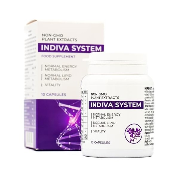 Indiva System Supplément Alimentaire Brûleur de Graisse Puissant, Contrôle dappétit, pour Homme et Femme, Avec Spiruline et 