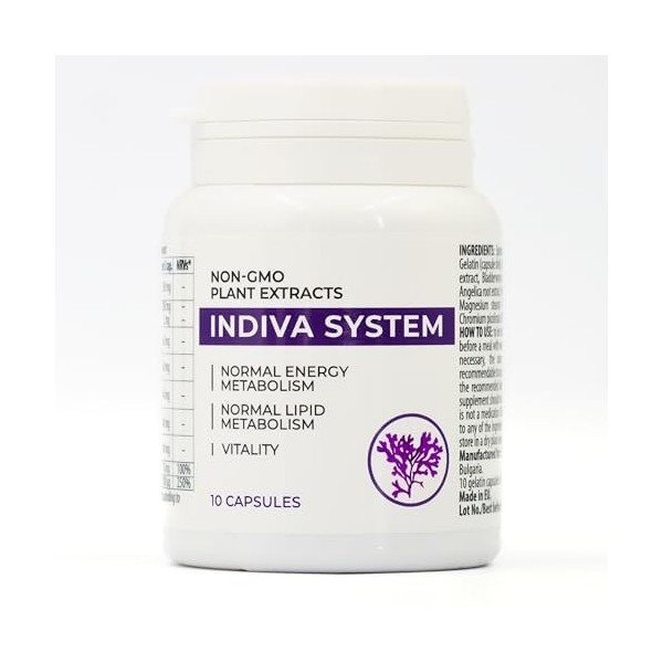 Indiva System Supplément Alimentaire Brûleur de Graisse Puissant, Contrôle dappétit, pour Homme et Femme, Avec Spiruline et 