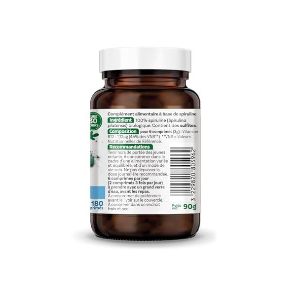 GAYELORD HAUSER – Spiruline BIO – Riche en Vitamine B12 – Immunité plus – Soutient les Défenses Naturelles – Cure de 30 Jours