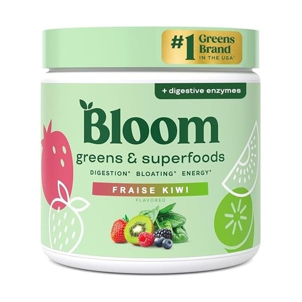 Bloom Superfood Powder Women - mangue - Avec probiotiques, enzymes, spiruline, chlorella - Favorise la santé intestinale, la ...