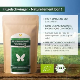 500 g de poudre de spiruline BIO, 100% naturelle, contrôlée quant aux résidus, cultivée et fabriquée selon la norme bio de l’
