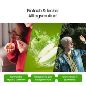 Gummily® Superaliments verts premium à la spiruline et au moringa – Mélange de superaliments verts et de probiotiques 100 mg