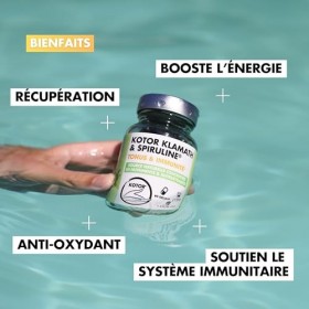 KOTOR SPIRULINE & KLAMATH 1400mg | Phycocyanine 120mg | Tonus, Immunité et Récupération | Duo de Super Aliment | Riche en nut