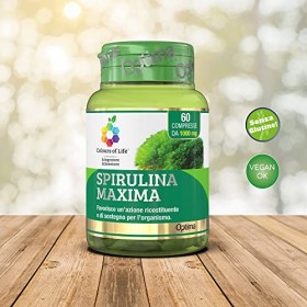 Spirulina Maxima - Supplément de spiruline - Action réparatrice et de soutien pour lorganisme - Vegan et sans gluten, 60 com