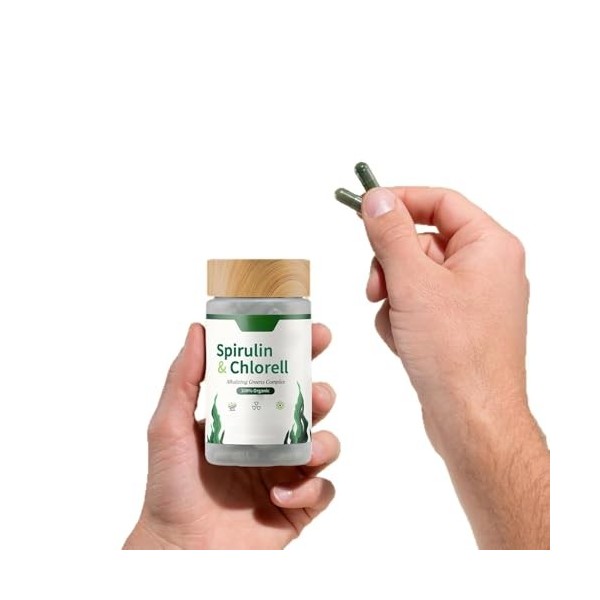 Kit Combinaison Intestinale Spiruline Chlorelle Bio, contenant des probiotiques, adapté à lentretien intestinal quotidien de