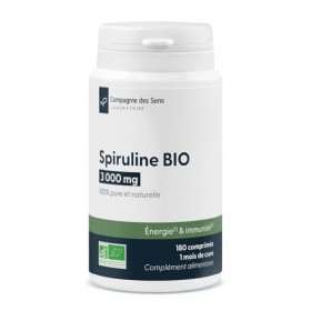 Spiruline BIO Spirulina platensis – 3000 mg/jour 6 comprimés – 180 comprimés – 100% pure et naturelle – Sans additif – Vé Spi...