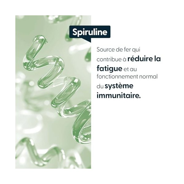 Spiruline BIO Spirulina platensis – 3000 mg/jour 6 comprimés – 180 comprimés – 100% pure et naturelle – Sans additif – Vé Spi...