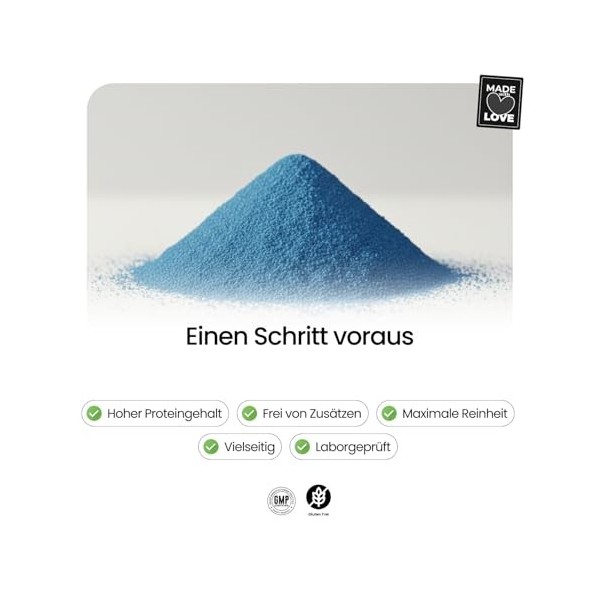 Gummily Poudre de spiruline bleue - Contient 15 % de protéines végétales - Algue spiruline - Testé en laboratoire