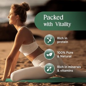 Noop Spiruline Chlorella – Lot de 60 comprimés de spiruline de qualité supérieure – 100 % sans additifs, fabriqués en Suède –