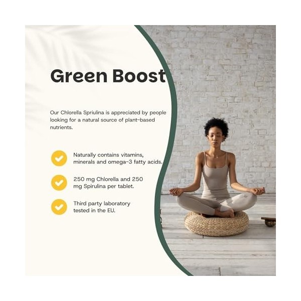 Cupplement Spiruline Chlorelle Comprimés 500 mg Combideal Bio 4 x 300 Comprimés - Algues - Énergie & Détox
