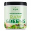 Raw Greens – Poudre Super Greens 250g - 50 Portions - Mélange de 15 Superaliments Verts - Spiruline, Thé Vert, Chlorelle - Ve