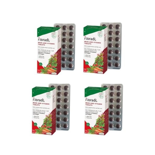 SalusFloralIron Lot de 84 comprimés végétaliens, sans gluten, sous blister, 336 comprimés au total