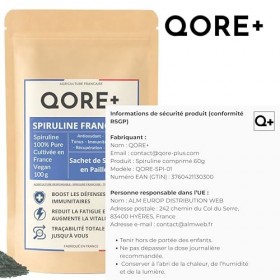 Spiruline Française en Paillettes Brutes 100 g – Haute teneur phycocyanine +20% – Séchée à Basse Température – Riche en Proté